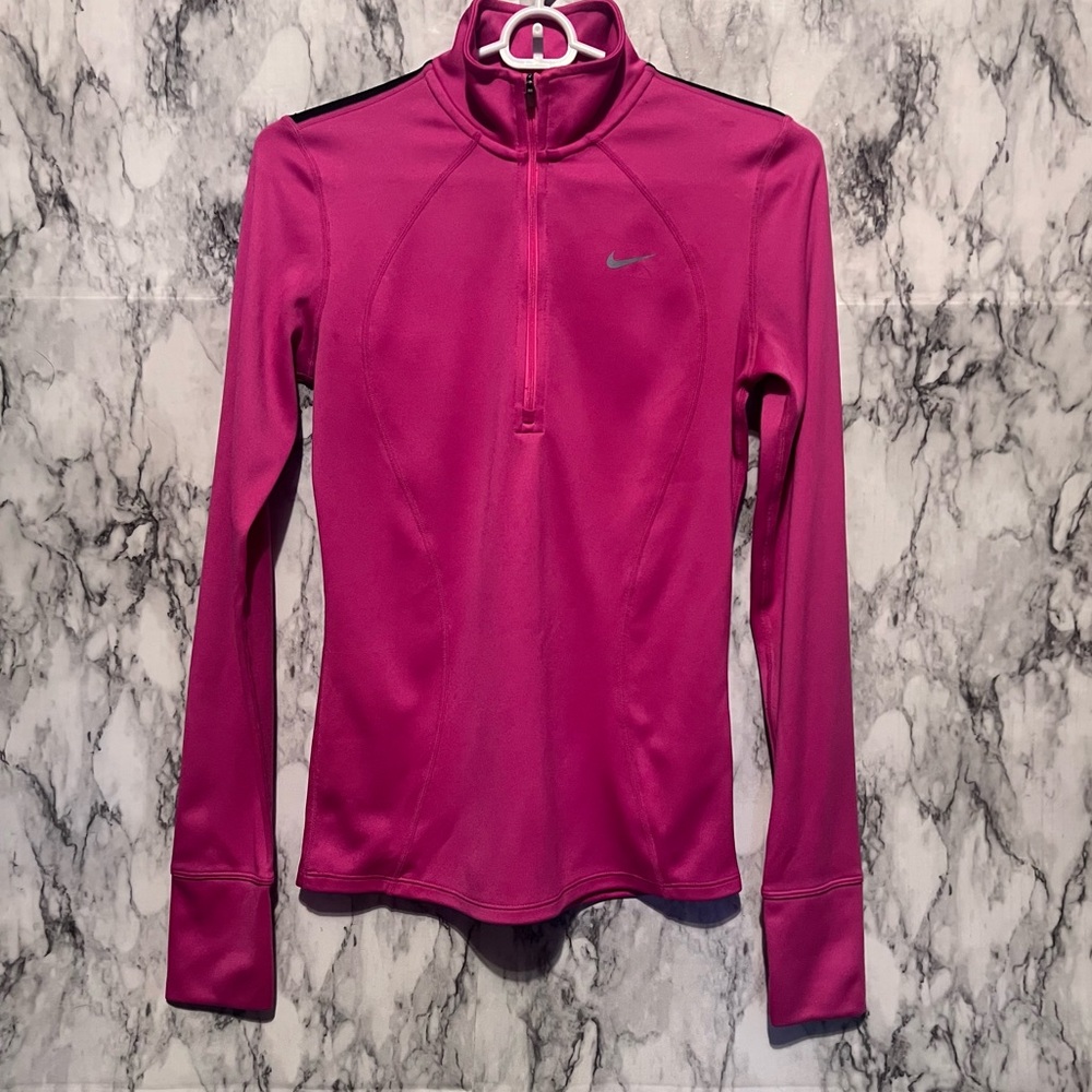 Dri-Fit Running Pullover Quarter Zip Pink & Black